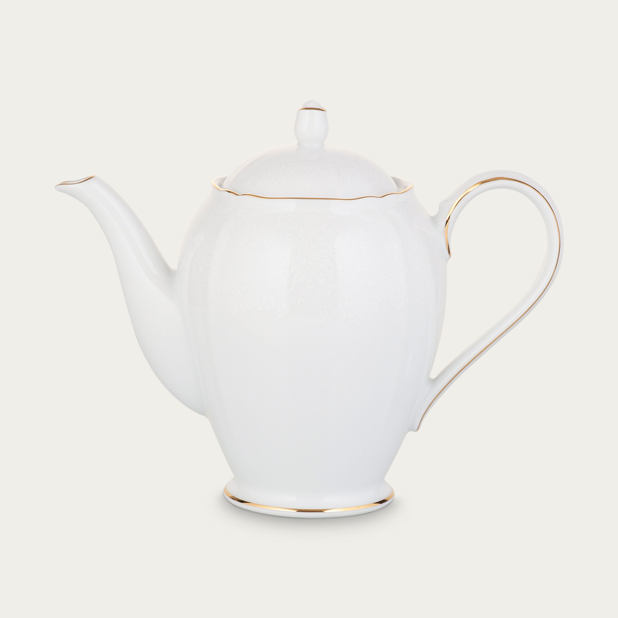  Ấm trà (bình trà) dung tích 950ml sứ trắng | Princess Bouquet Gold 1660L - 94453 