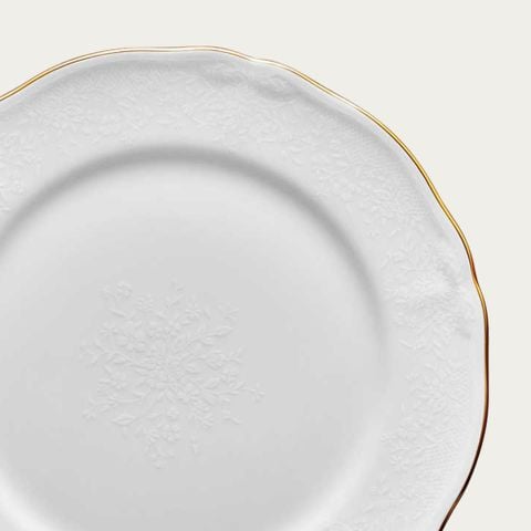  Đĩa tròn cỡ nhỏ đường kính 16,5cm sứ trắng | Princess Bouquet Gold 1660L - 94414 