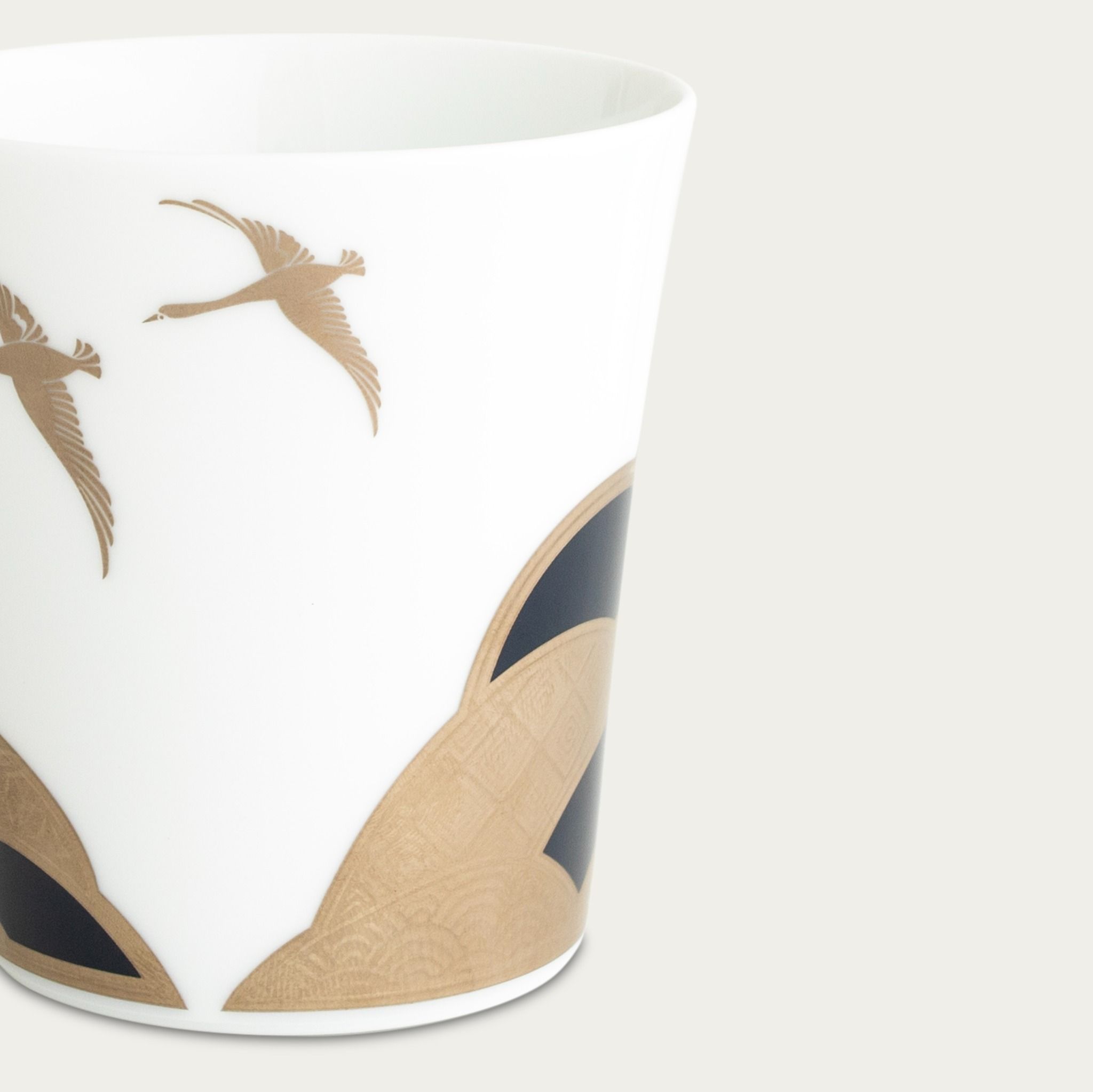  Cốc (ly) uống nước, uống trà chim hạc 350ml sứ trắng cao cấp Nhật Bản | Atehaka 1685J - T2181 