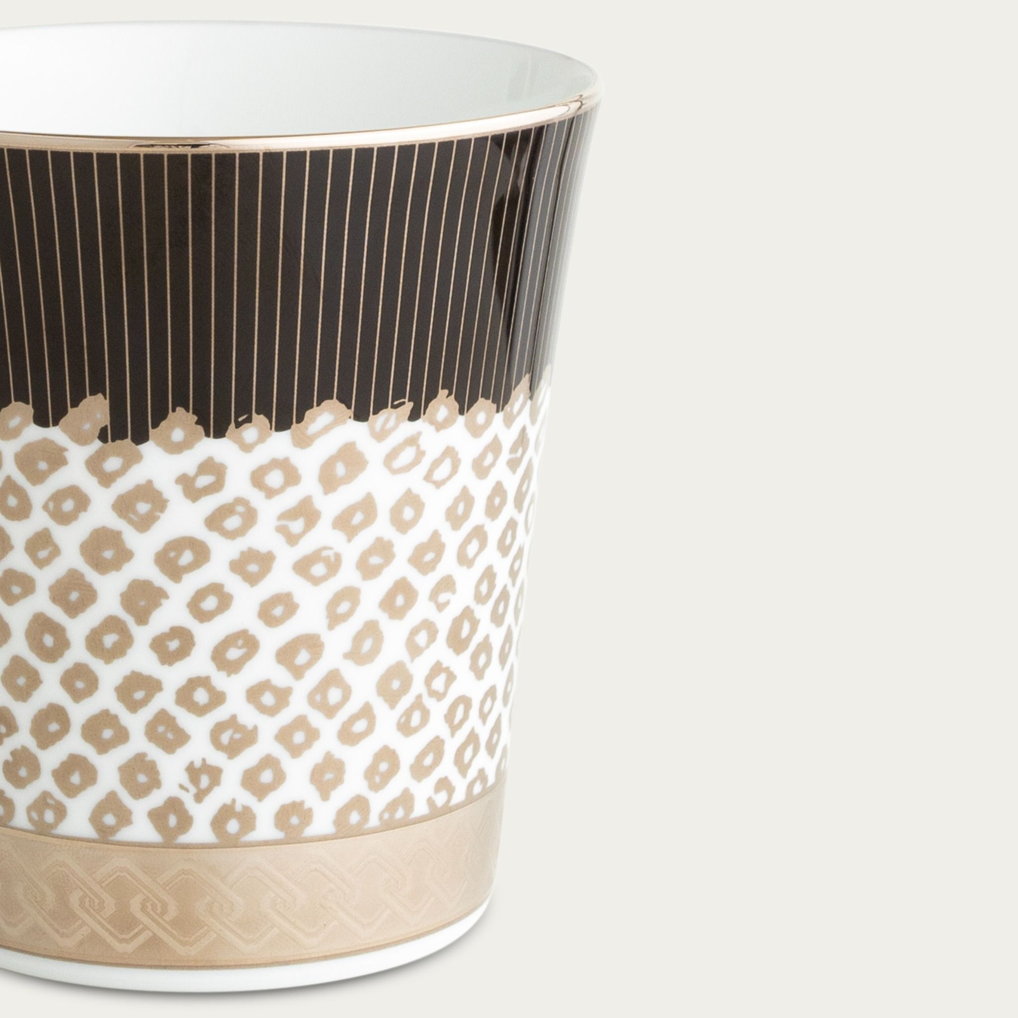  Cốc (ly) uống nước, uống trà (kanoko shibori - Đen) 350ml sứ trắng cao cấp Nhật Bản | Atehaka 1687-2J - T2181 