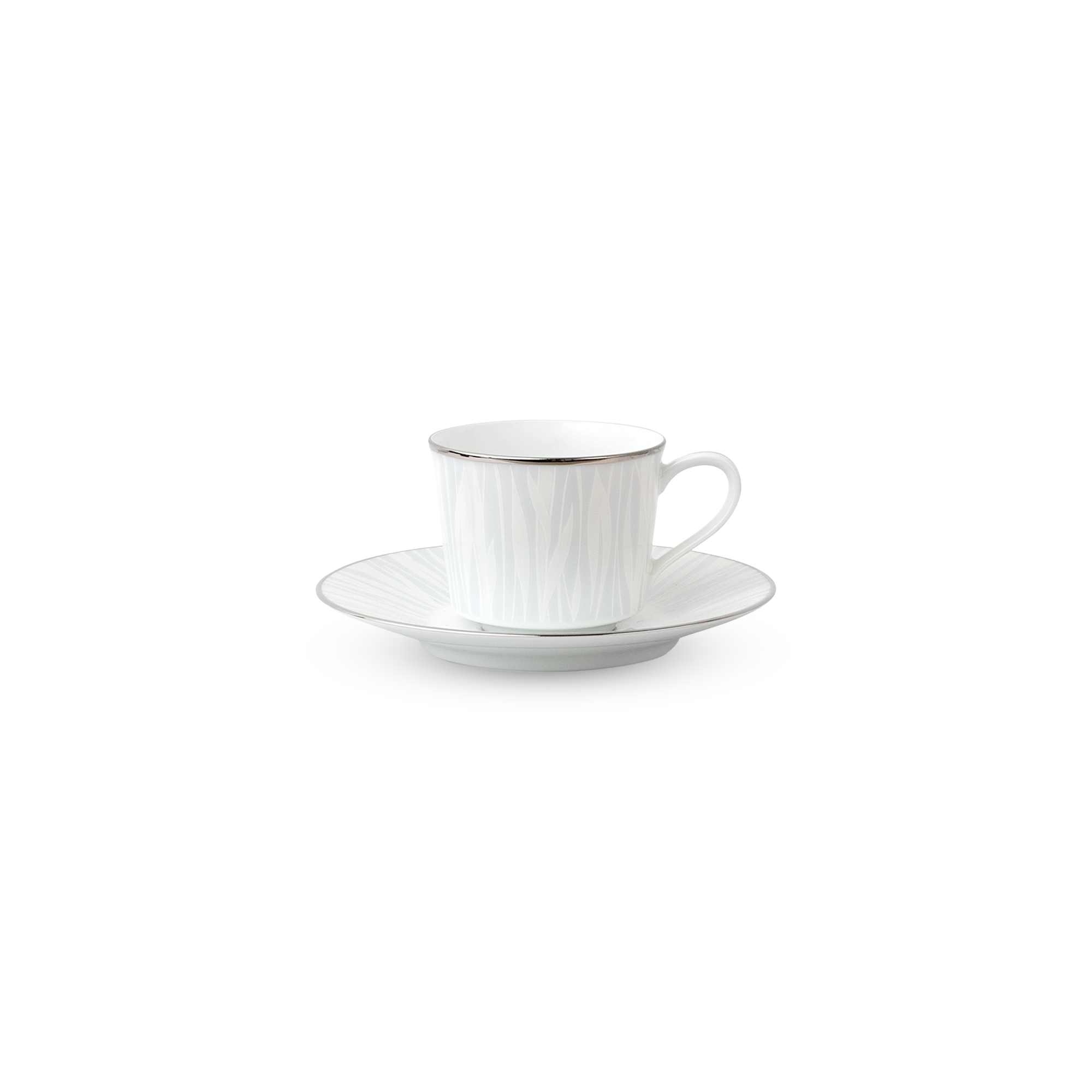  Chén trà (tách trà) kèm đĩa lót dung tích 100ml sứ trắng | Glacier Platinum 1702L-T91992 