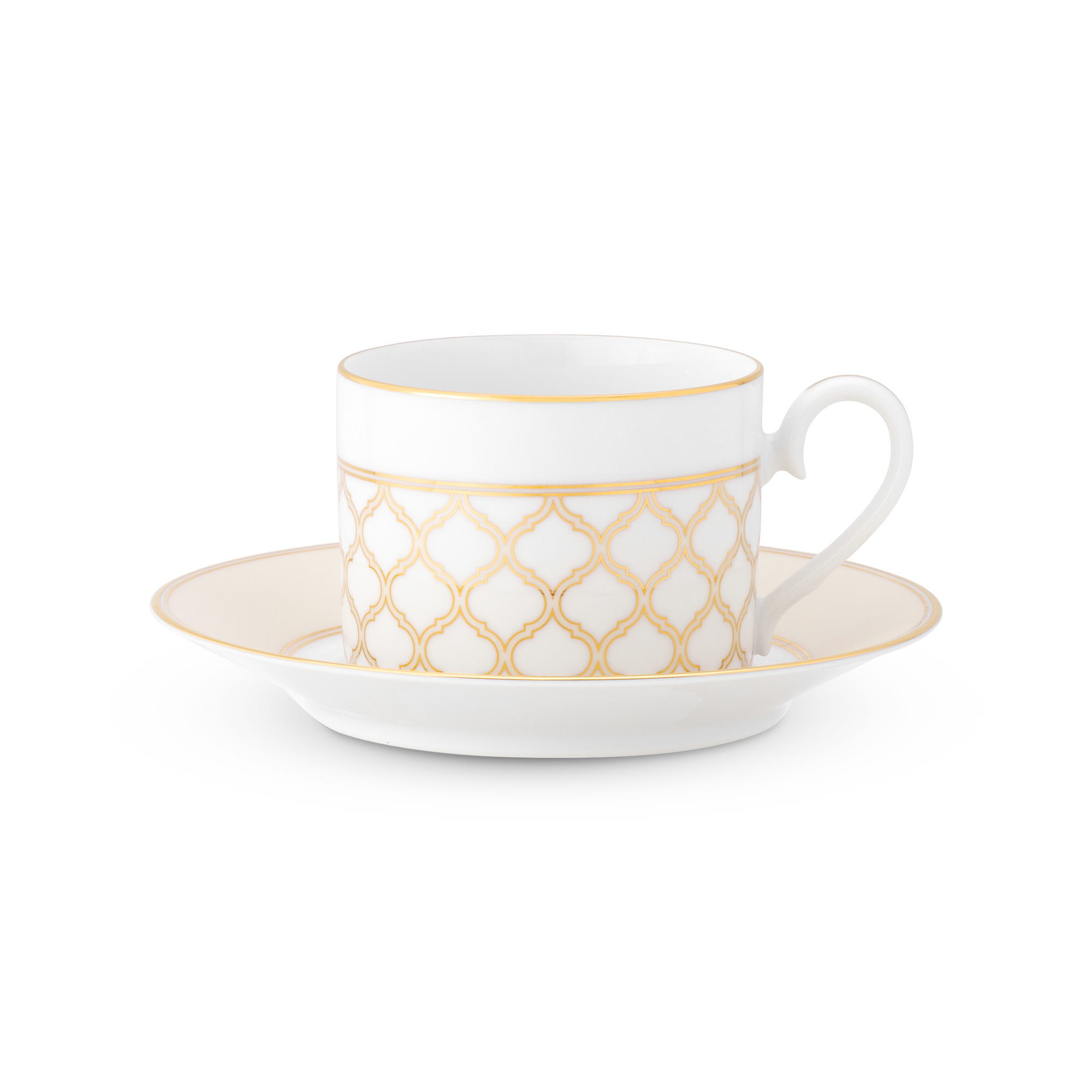  Chén trà (tách trà) kèm đĩa lót dung tích 250ml sứ trắng | Eternal Palace Gold 1728L-T91089 