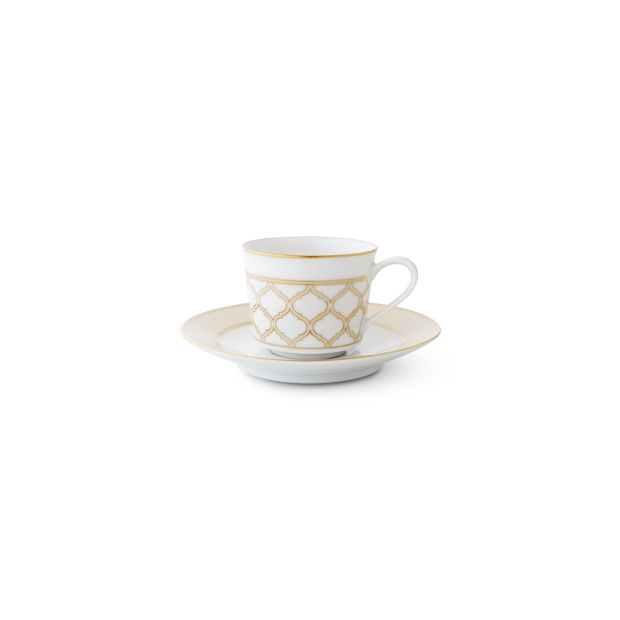  Chén trà (tách trà) kèm đĩa lót dung tích 100ml sứ trắng | Eternal Palace Gold 1728L-T91992 