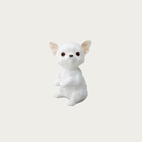  Tượng sứ cún cưng (Chihuahua) cao 9cm sứ xương cao cấp Nhật Bản | Figurine Dog AC241 - K221 