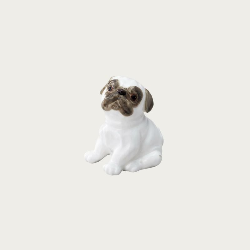  Tượng sứ cún cưng (Pug) cao 8,5cm sứ xương cao cấp Nhật Bản | Figurine Dog AC239 - K219 