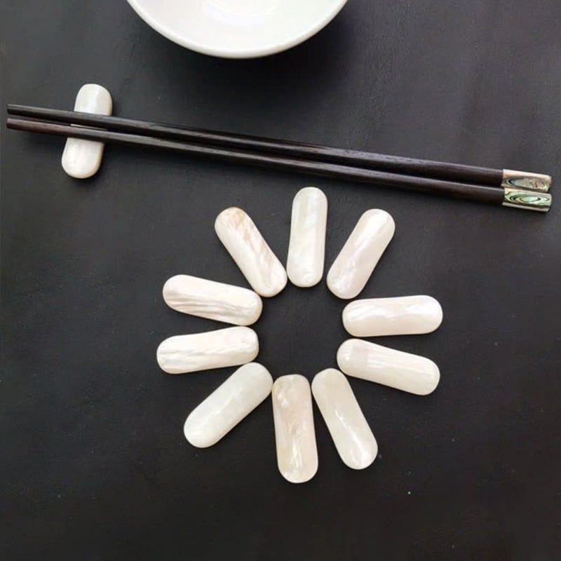  Bộ 10 dụng cụ gác đũa Việt Nam chất liệu xà cừ hình Oval | Hahanco CTH746 