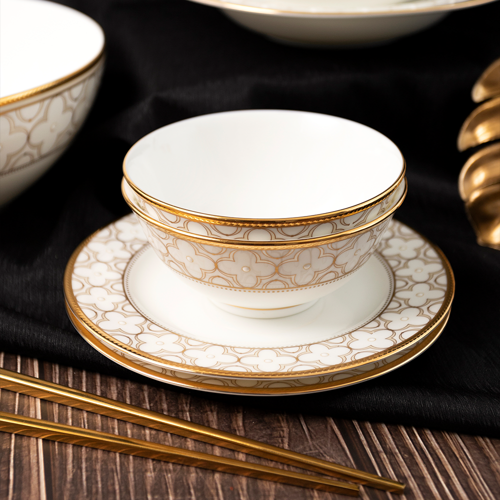  Bát cơm (chén cơm) 11,6cm dung tích 280ml sứ xương | Trefolio Gold 4945L - 50182A 