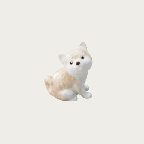  Tượng sứ cún cưng (Shiba) cao 9cm sứ xương cao cấp Nhật Bản | Figurine Dog AC242 - K222 