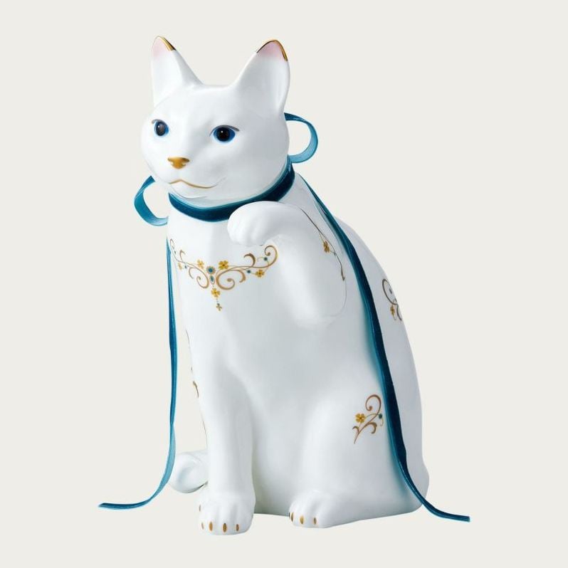  Tượng sứ mèo may mắn cao 26,3cm sứ xương cao cấp Nhật Bản | Fortune Cat AC452 - T54550 