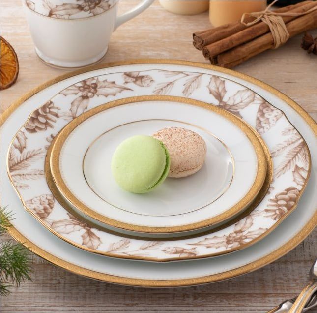  Đĩa tròn cỡ vừa (loại đặc biệt) 23cm phiên bản Giáng Sinh sứ trắng | Charlotta Holiday 1716-2L - 91310 