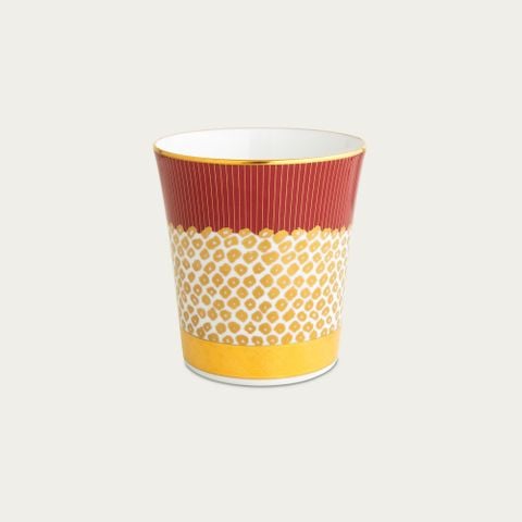  Cốc (ly) uống nước, uống trà (kanoko shibori - Đỏ) 350ml sứ trắng cao cấp Nhật Bản | Atehaka 1687-1J - T2181 