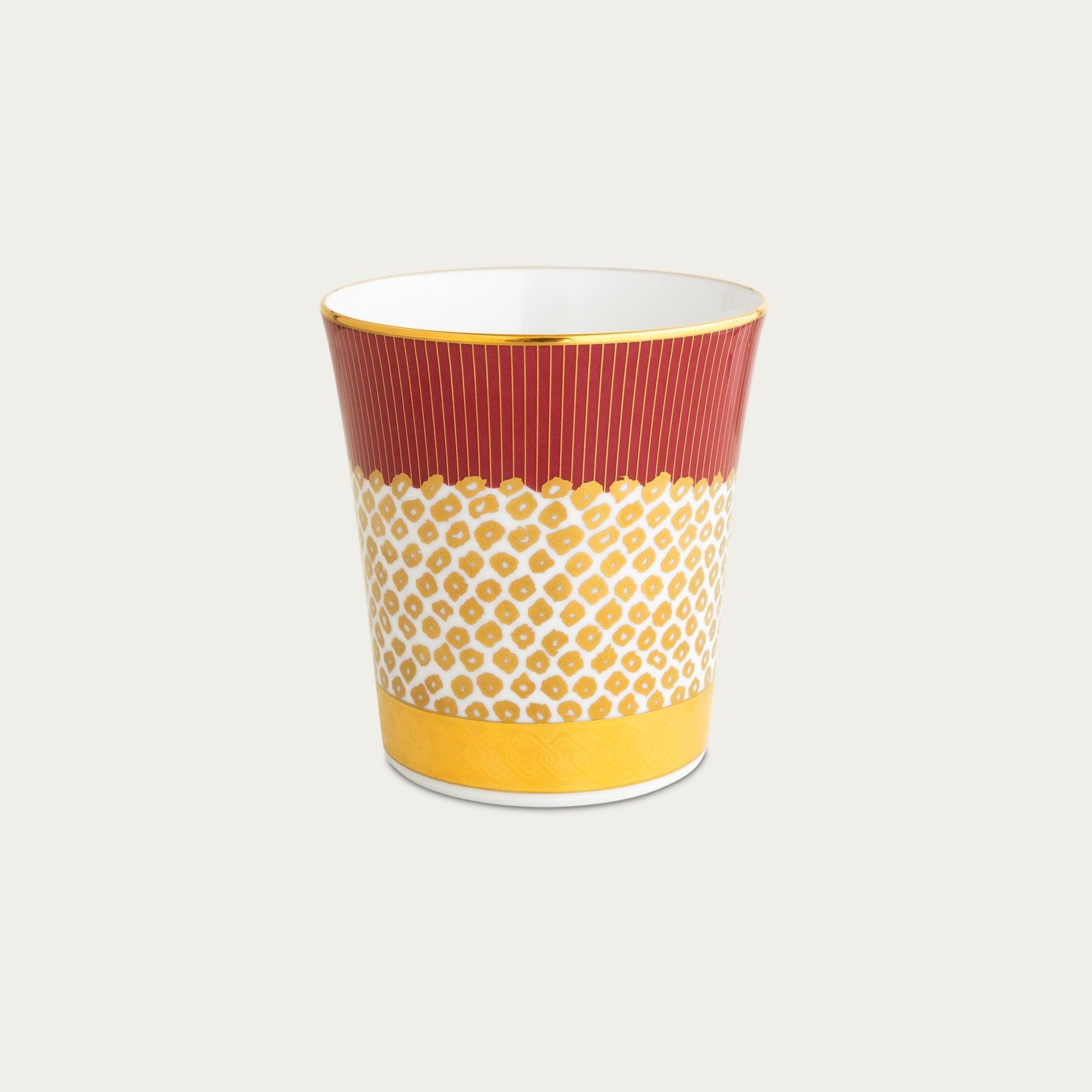  Cốc (ly) uống nước, uống trà (kanoko shibori - Đỏ) 350ml sứ trắng cao cấp Nhật Bản | Atehaka 1687-1J - T2181 