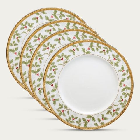  Bộ 4 đĩa tròn cỡ vừa ( loại đặc biệt Holiday ) đường kính 23,4cm | Rochelle Gold 4796-2L - F004UA 