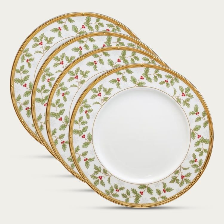  Bộ 4 đĩa tròn cỡ vừa ( loại đặc biệt Holiday ) đường kính 23,4cm | Rochelle Gold 4796-2L - F004UA 