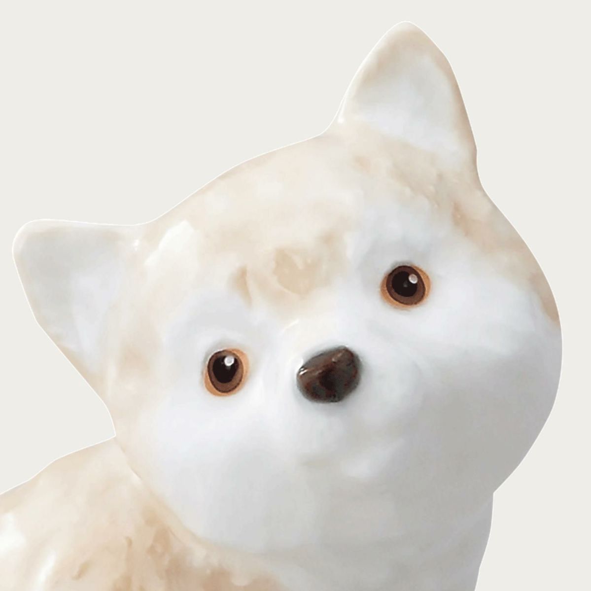  Tượng sứ cún cưng (Shiba) cao 9cm sứ xương cao cấp Nhật Bản | Figurine Dog AC242 - K222 