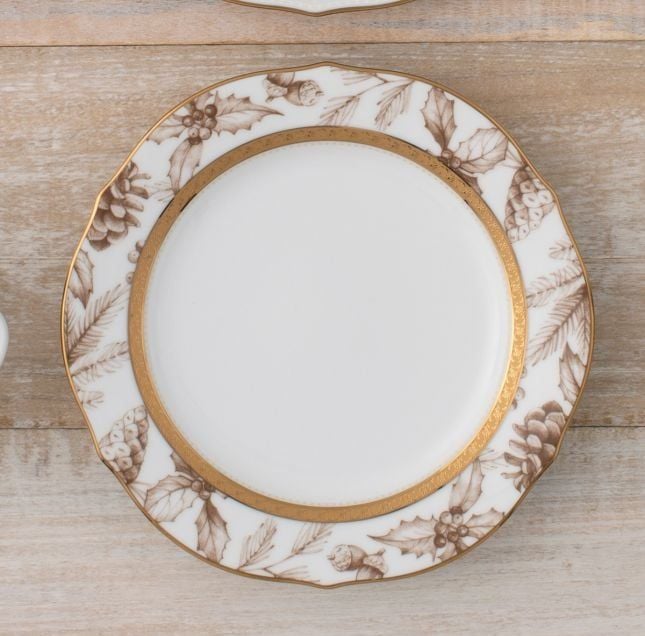  Đĩa tròn cỡ vừa (loại đặc biệt) 23cm phiên bản Giáng Sinh sứ trắng | Charlotta Holiday 1716-2L - 91310 