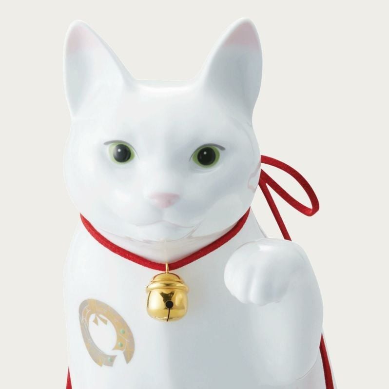  Tượng sứ mèo may mắn cao 26,5cm sứ xương cao cấp Nhật Bản | Fortune Cat AC405 - T54550B 