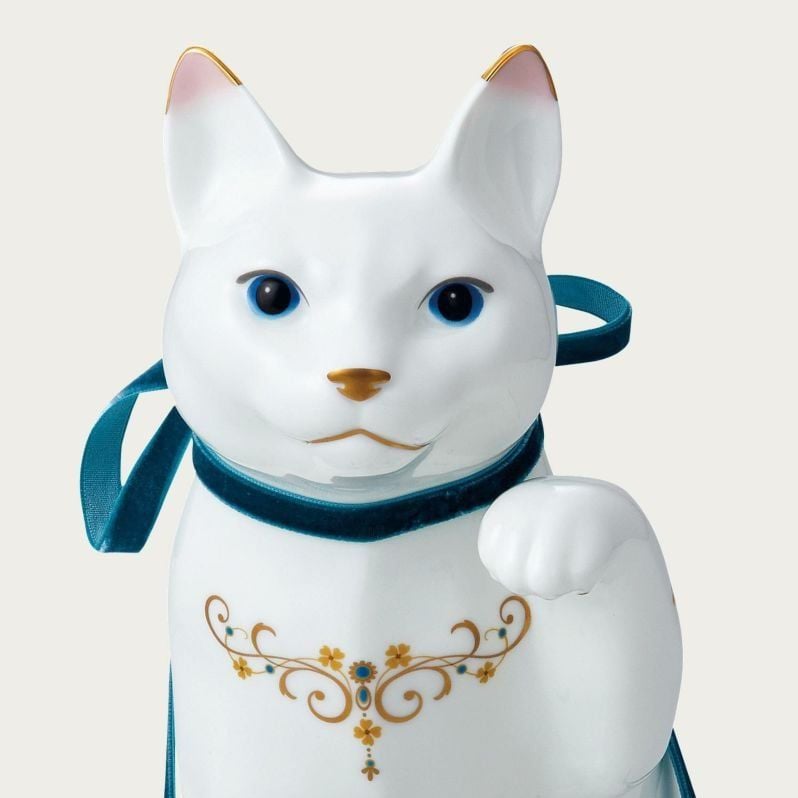  Tượng sứ mèo may mắn cao 26,3cm sứ xương cao cấp Nhật Bản | Fortune Cat AC452 - T54550 