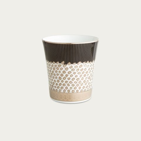  Cốc (ly) uống nước, uống trà (kanoko shibori - Đen) 350ml sứ trắng cao cấp Nhật Bản | Atehaka 1687-2J - T2181 