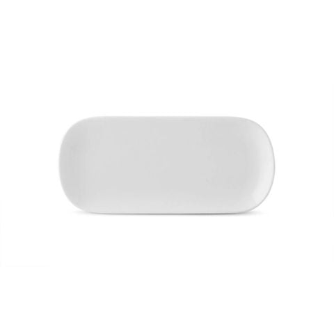  Khay chữ nhật bo góc dài 17,8cm đựng khăn ướt sứ xương | Plain White 9990L - 97577 
