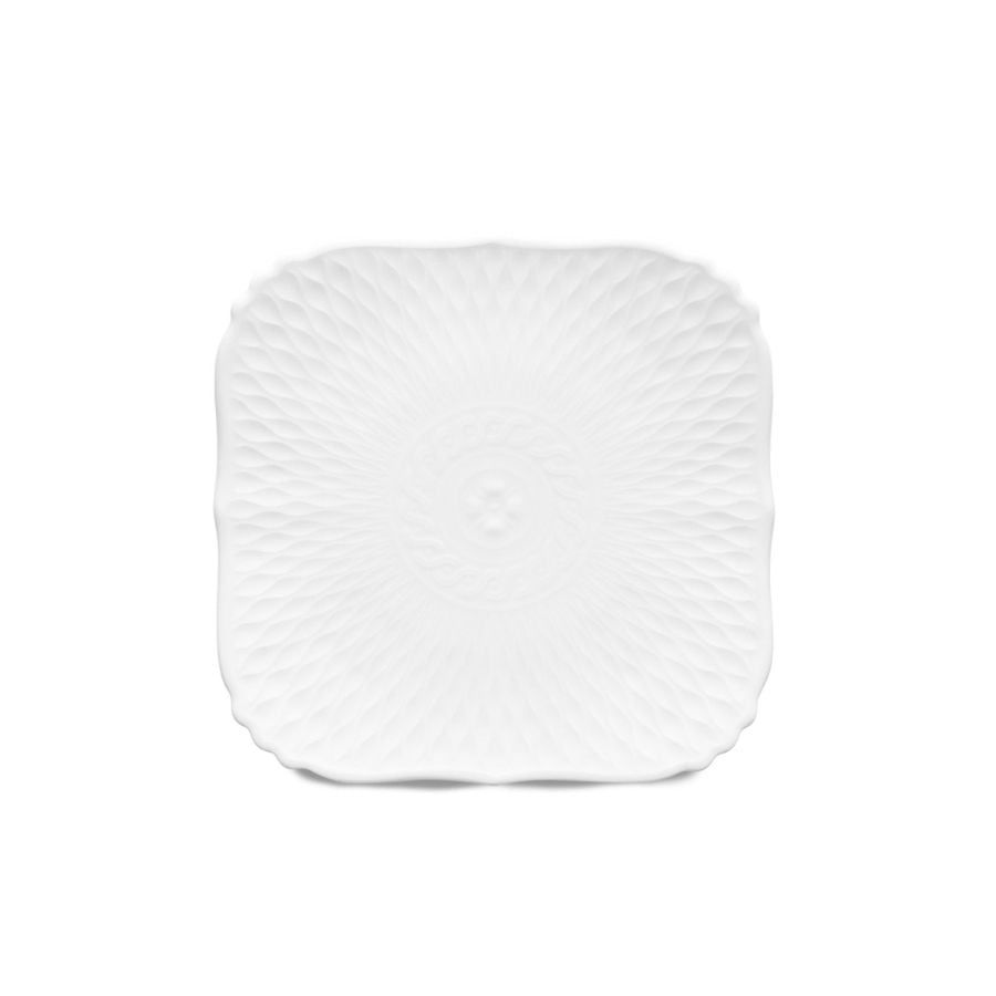  Đĩa vuông cỡ nhỏ cạnh dài 15,3cm lót bát (chén) đa năng sứ trắng cao cấp | Cher Blanc 1655L - 94836 
