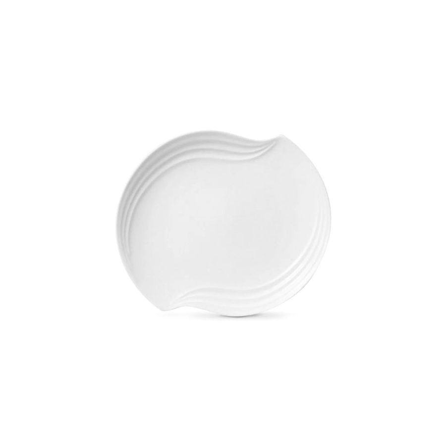  Đĩa họa tiết sóng biển cỡ nhỏ dài 16,8cm sứ trắng | Arctic White 4000L - 91579 