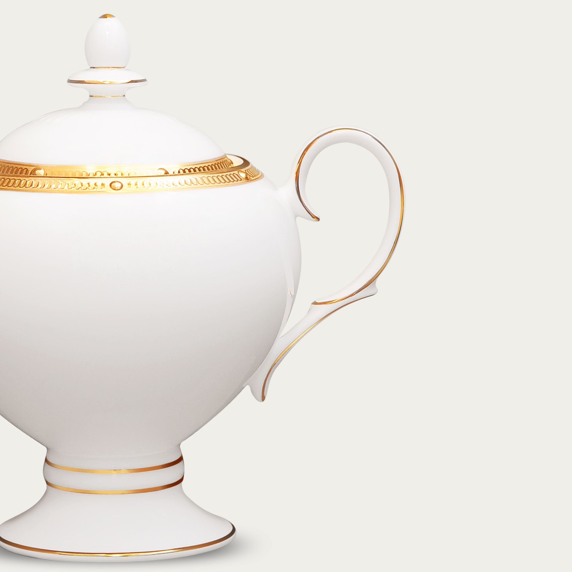  Bình (hũ) đường có nắp đậy dung tích 325ml sứ xương | Rochelle Gold 4796L - 50727A 
