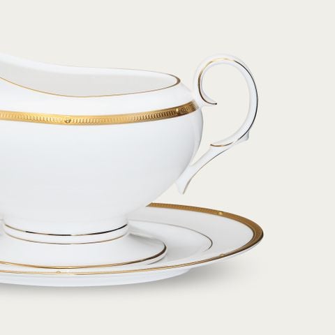  Bình (hũ) đựng nước xốt dung tích 670ml kèm đĩa lót sứ xương | Rochelle Gold 4796L - 50741A 