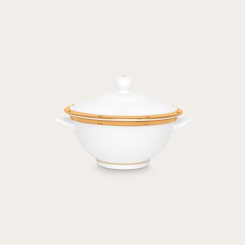  Bát (chén) dung tích 290ml ăn súp, yến có quai cầm kèm nắp đậy sứ xương | Rochelle Gold 4796L - T501697 