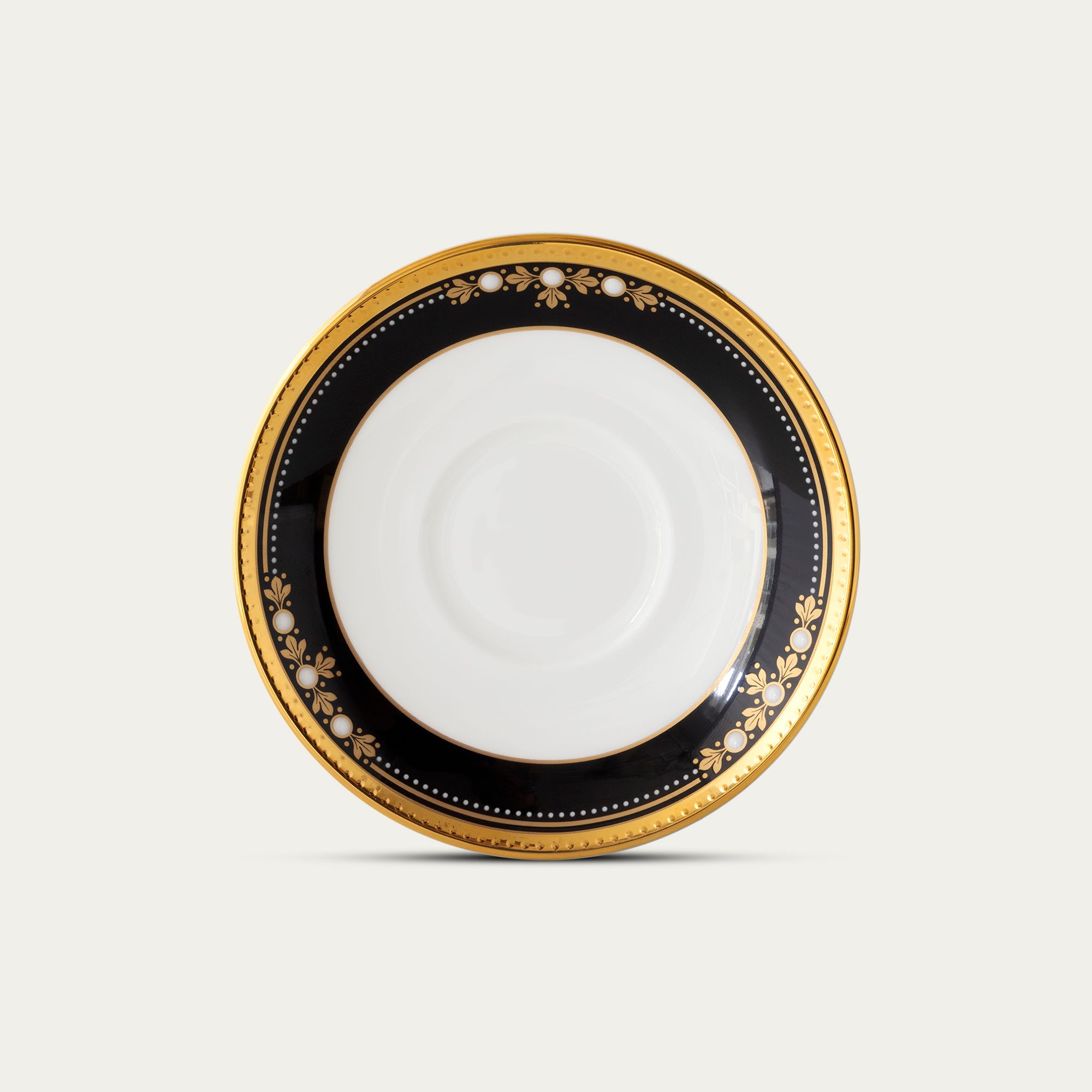  Đĩa tròn 10.5cm lót chén (tách) trà không quai 140ml sứ xương Nhật Bản | Evening Majesty 4818J-50159 