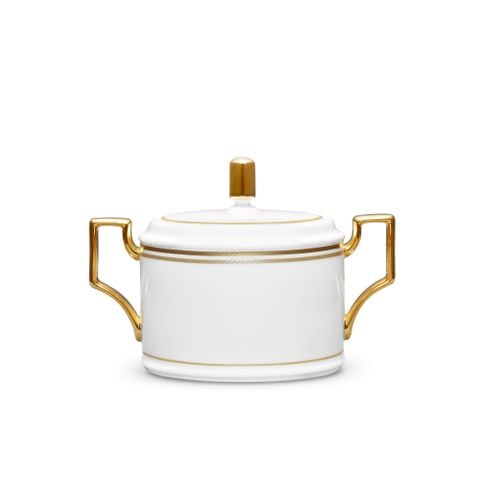  Bình (hũ) đường dung tích 390ml kèm nắp đậy sứ xương | Aidan Gold 4941L - 93627 