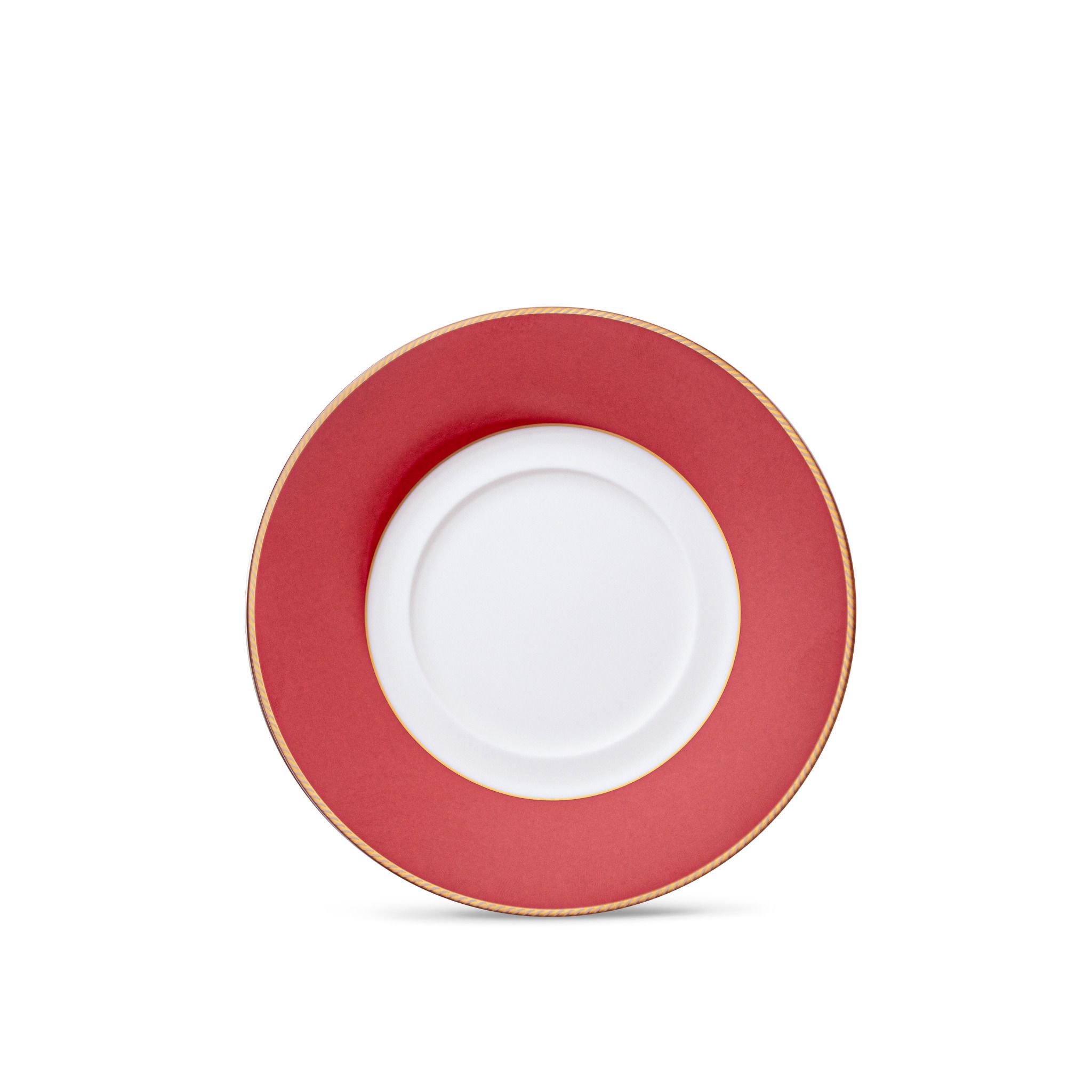  Đĩa lót chén (tách) trà dung tích 240ml, đường kính 15,1cm màu đỏ sứ xương | Aidan Gold 4941-1L - 93687S 