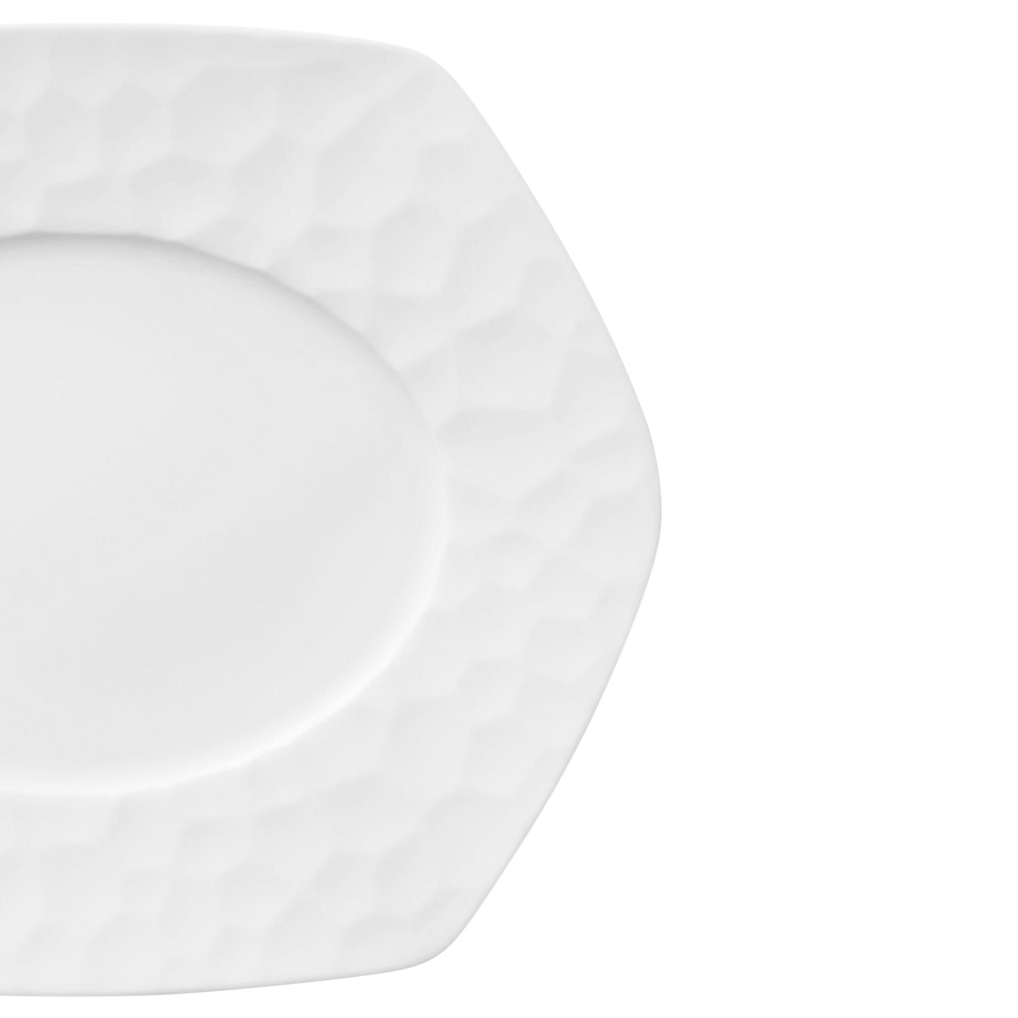  Đĩa hình lục giác (Hexagon) lòng oval dài 30cm sứ xương | Conjunto 4943L - 93981 