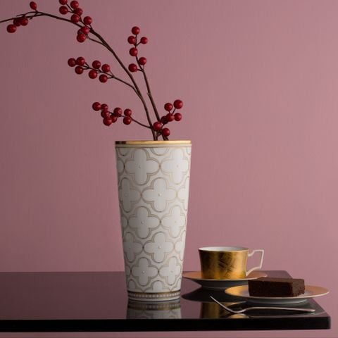  Bình hoa (lọ hoa) trang trí cao cấp 25,8cm sứ xương | Trefolio Gold 4945L - T97378 