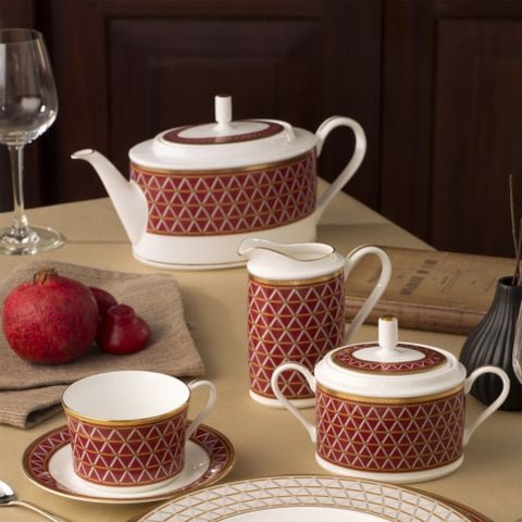  Ấm trà (bình trà) loại quai tròn dung tích 1.250ml sứ xương | Crochet 4966L - 93663 