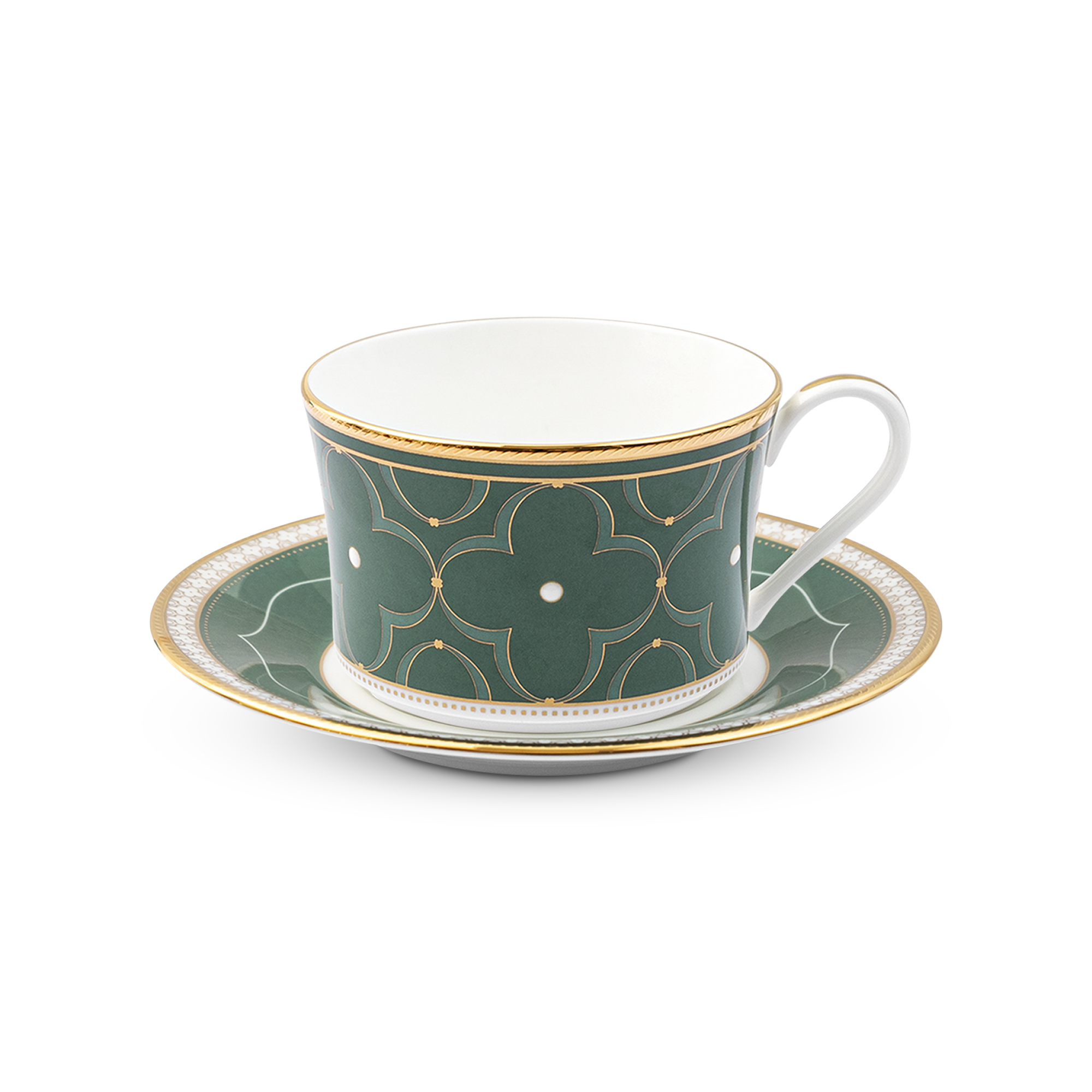 Chén trà (tách trà) kèm đĩa lót màu xanh 245ml sứ xương | Trefolio HC 4977-2L-T93686 