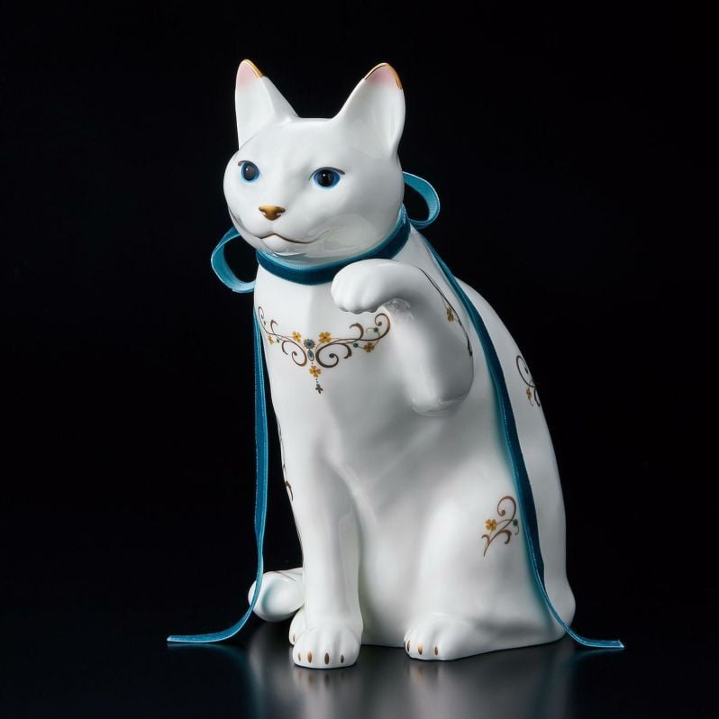  Tượng sứ mèo may mắn cao 26,3cm sứ xương cao cấp Nhật Bản | Fortune Cat AC452 - T54550 