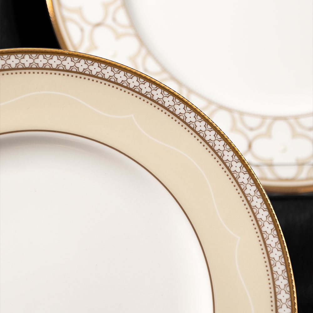  Đĩa tròn cỡ vừa đường kính 21,9cm sứ xương | Trefolio Gold 4945L - 97311 