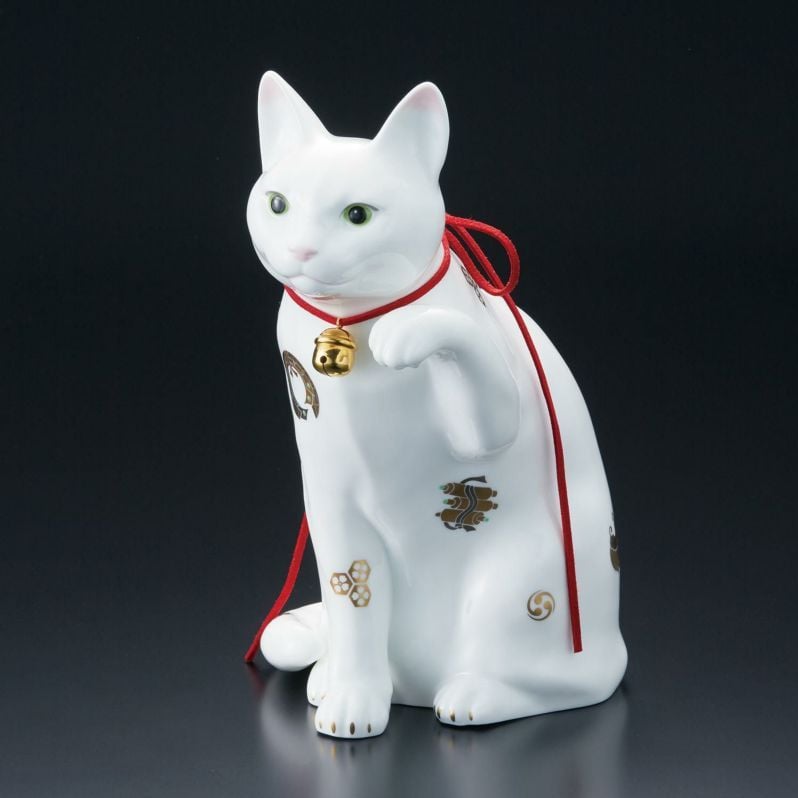  Tượng sứ mèo may mắn cao 26,5cm sứ xương cao cấp Nhật Bản | Fortune Cat AC405 - T54550B 