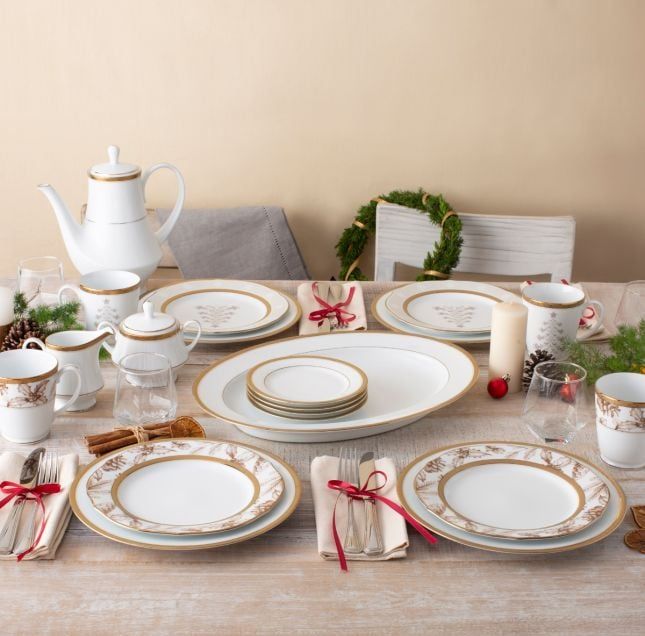  Đĩa tròn cỡ vừa (loại đặc biệt) 23cm phiên bản Giáng Sinh sứ trắng | Charlotta Holiday 1716-2L - 91310 