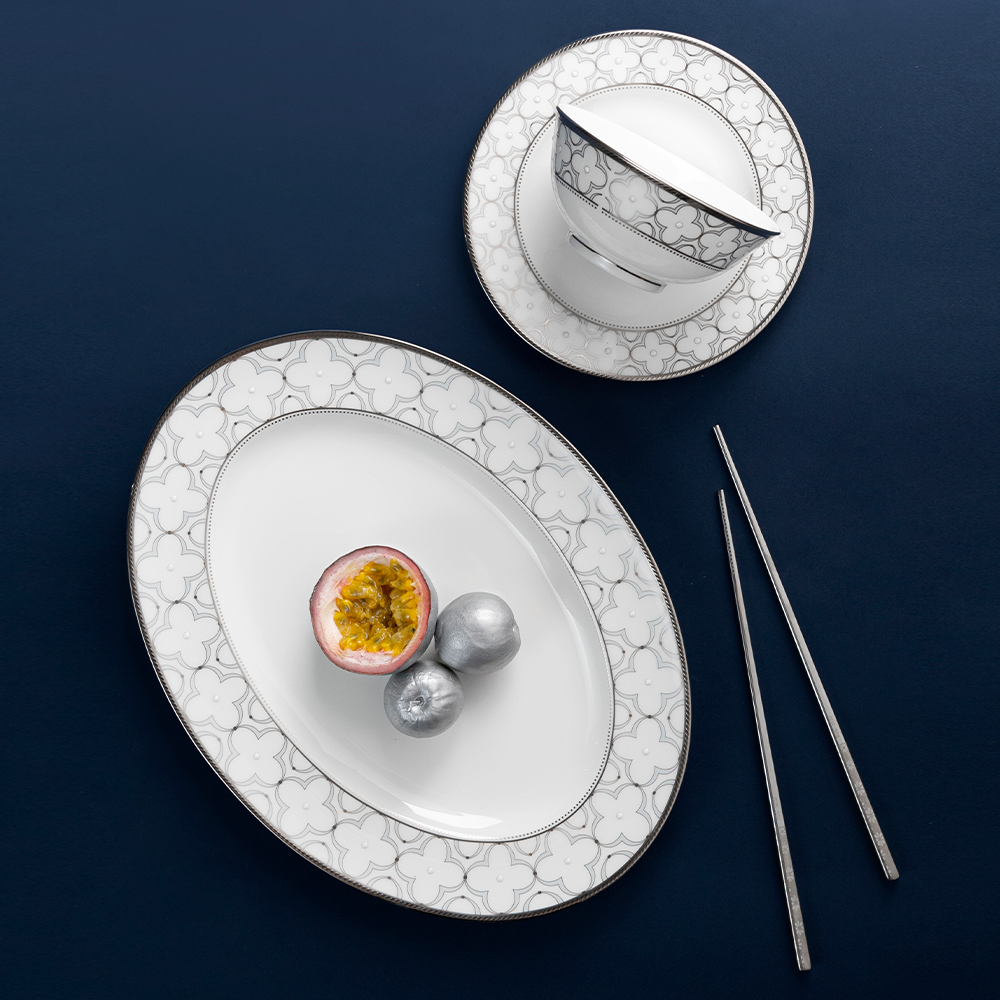  Đĩa Oval cỡ nhỏ (SM) dài 31,2cm sứ xương | Trefolio Platinum 4957L - 97245 