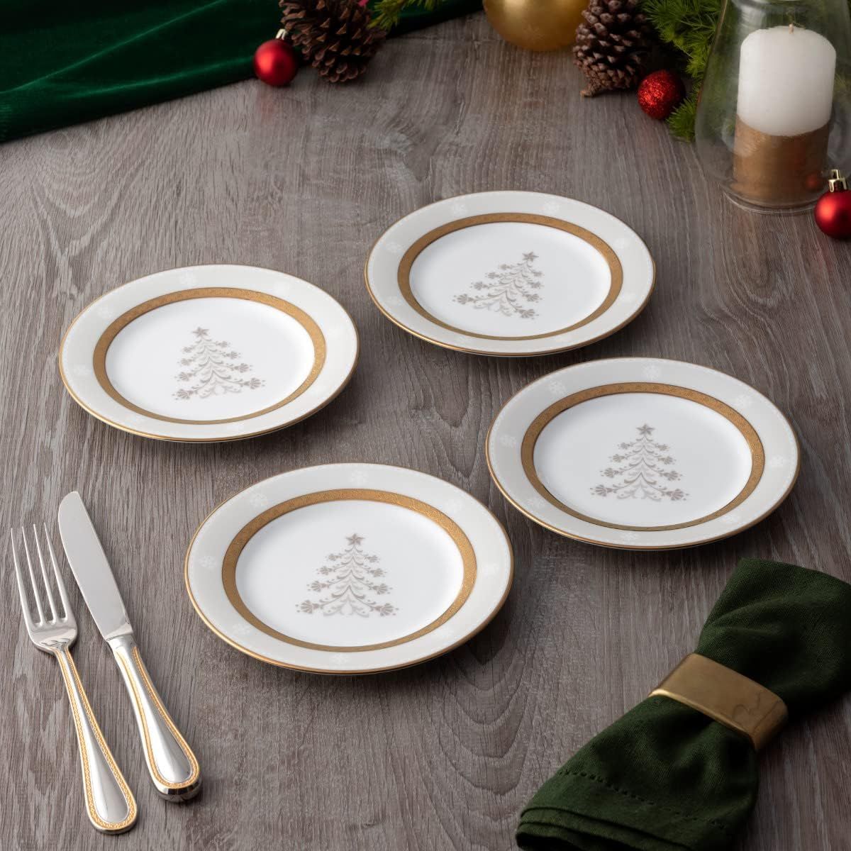  Đĩa tròn cỡ vừa (loại đặc biệt) 23cm phiên bản Giáng Sinh sứ trắng | Charlotta Holiday 1716-3L - 91310 