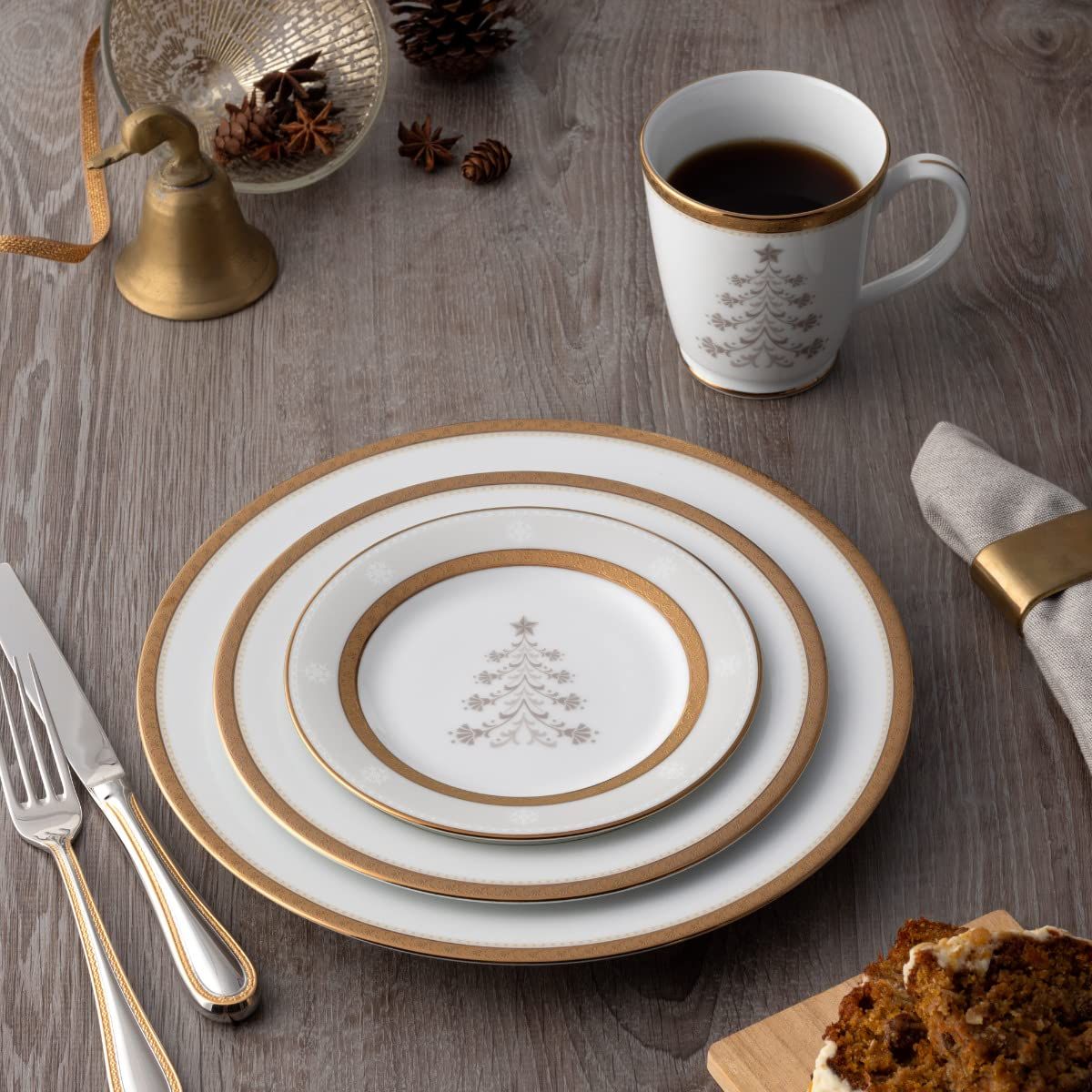  Đĩa tròn cỡ vừa (loại đặc biệt) 23cm phiên bản Giáng Sinh sứ trắng | Charlotta Holiday 1716-3L - 91310 