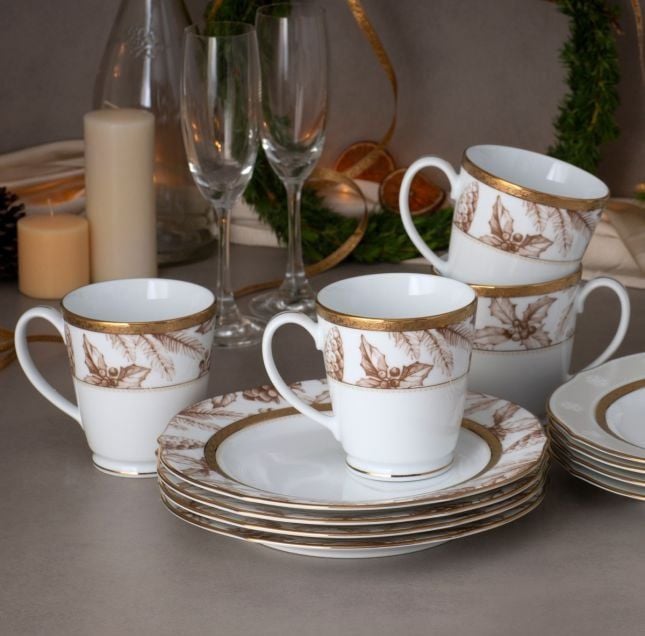  Đĩa tròn cỡ vừa (loại đặc biệt) 23cm phiên bản Giáng Sinh sứ trắng | Charlotta Holiday 1716-2L - 91310 