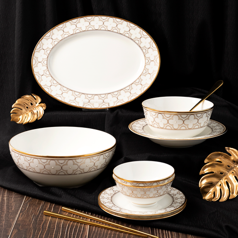  Đĩa Oval cỡ nhỏ (SM) dài 31,2cm sứ xương | Trefolio Gold 4945L - 97245 