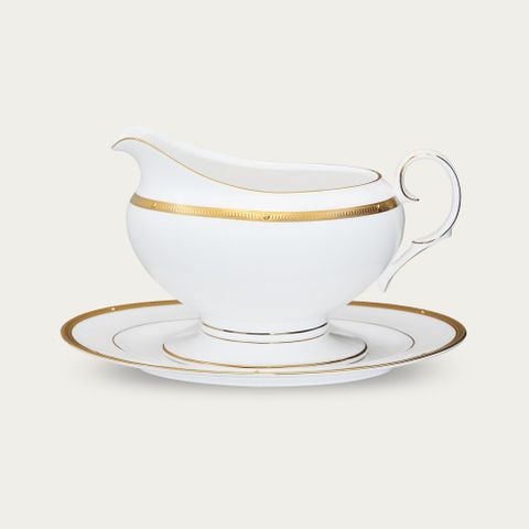  Bình (hũ) đựng nước xốt dung tích 670ml kèm đĩa lót sứ xương | Rochelle Gold 4796L - 50741A 