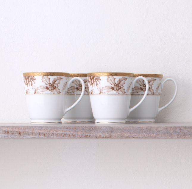  Cốc (ly) uống nước, cà phê 370ml phiên bản Giáng Sinh sứ trắng | Charlotta Holiday 1716-2L - T91058K 