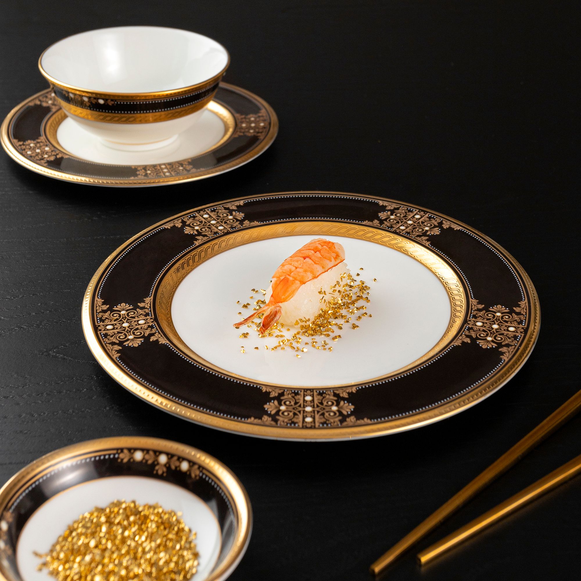  Đĩa tròn cỡ vừa đường kính 21,8cm sứ xương Nhật Bản | Evening Majesty 4818J - 59511 