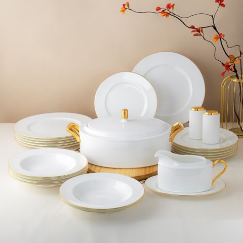  Bộ đĩa ăn kiểu Âu 22 món (cho 6 người) sứ xương | Accompanist 4886L - D024AP 