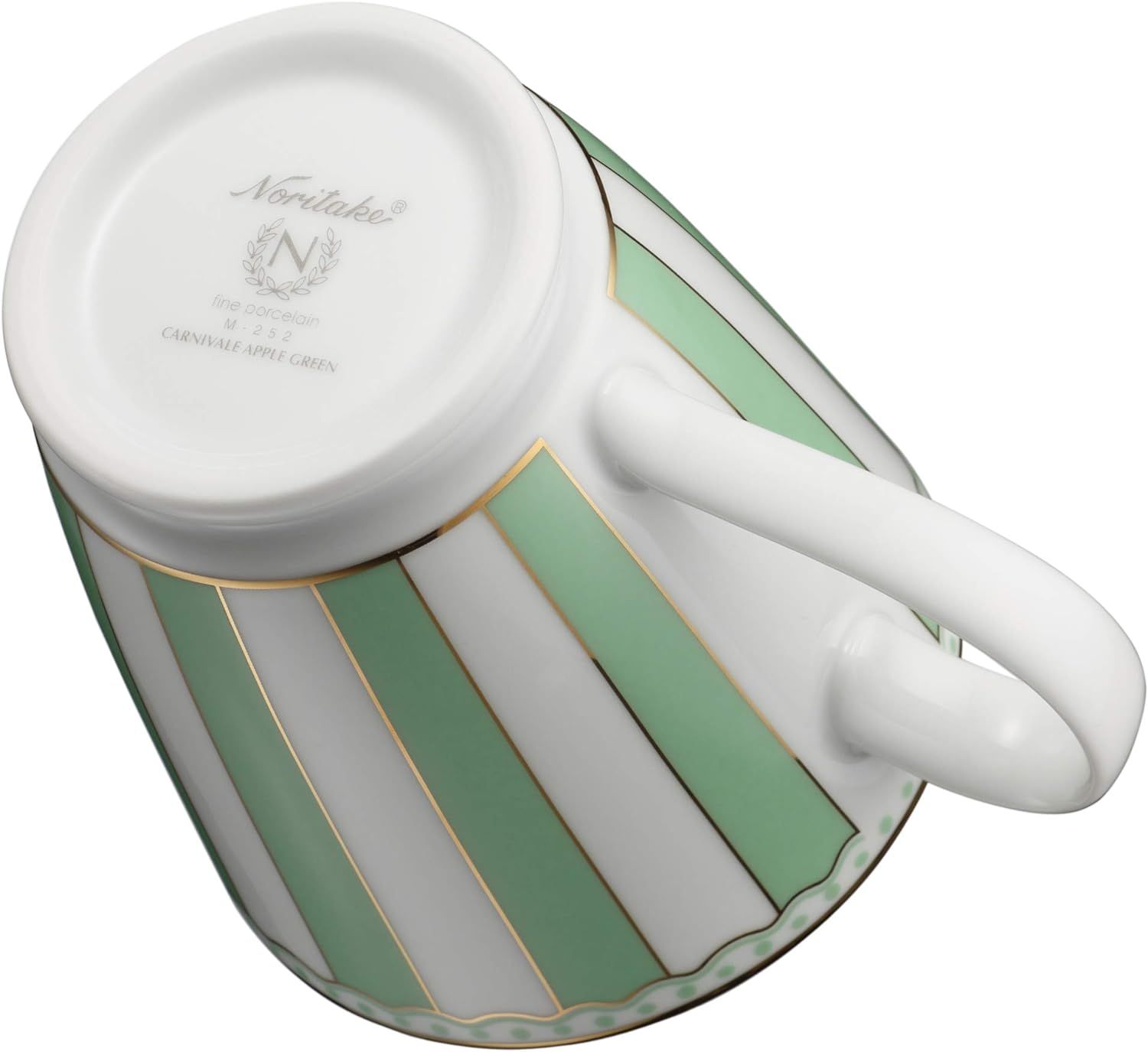  Cốc (ly) uống nước, cà phê 370ml (xanh lá pastel) sứ trắng | CRNIVL Apple Green M-252L - Q001A 